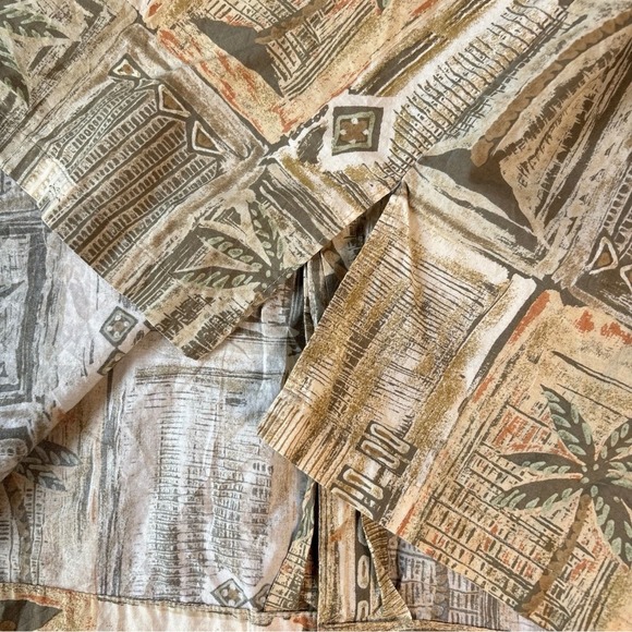 Tori‎ Richard Aloha Shirt Palm Tree Print Linen Blend Men's L - Picture 6 of 11